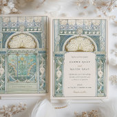 Peacock Art Nouveau Wedding Einladung