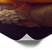 Peacock Aura Krishna Flute Weinkultur und Erde Poster (Ecke)