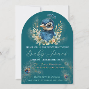 Peacock Baby Shower Einladung