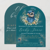 Peacock Baby Shower Einladung (Vorne/Hinten)