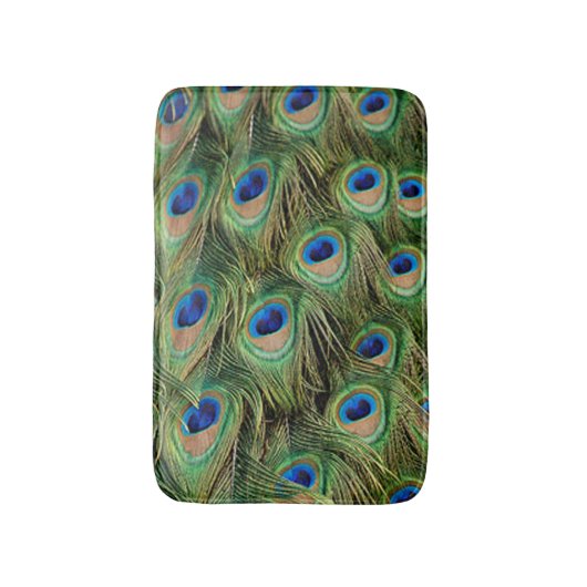 Peacock Bath Mat Badematte (Vorderseite Vertikal)