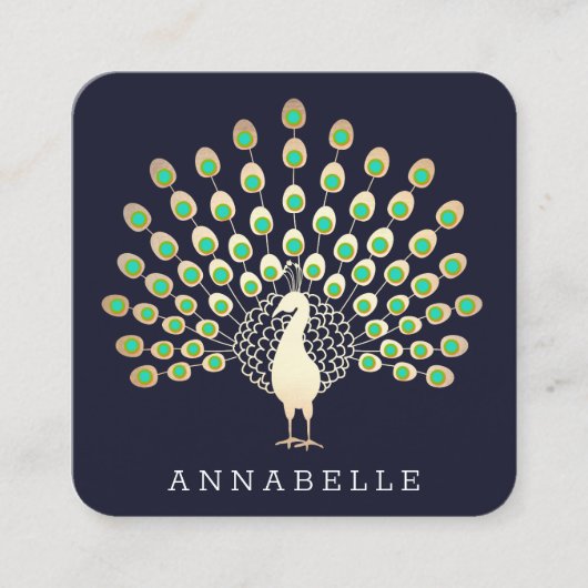 Peacock Beauty und Mode Quadratische Visitenkarte (Vorderseite)