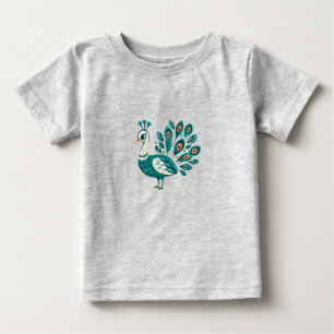 Peacock bird Baby Fine Jersey T - Shirt