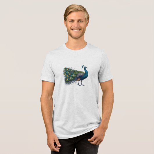 Peacock bird Bella+Leinwand Tri-mix T - Shirt (Vorderseite voll)