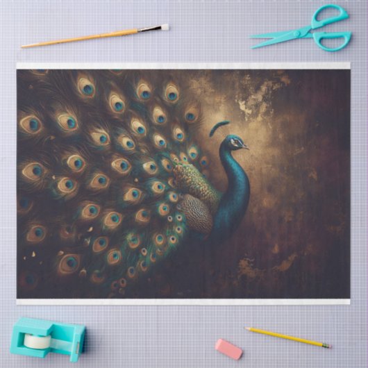 Peacock Bird Decoupage Tissue Seidenpapier (Basteln)