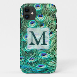 Peacock Bird Feather Aquamarin Monogram IPHONE 5 F Case-Mate iPhone Hülle