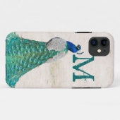 Peacock Bird Feather Aquamarin Monogram IPHONE 5 F Case-Mate iPhone Hülle (Rückseite (Horizontal))