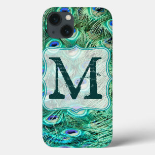 Peacock Bird Feather Aquamarin Turqu Monogram IPAD Case-Mate iPhone Hülle