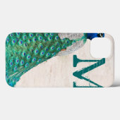 Peacock Bird Feather Aquamarin Turqu Monogram IPAD Case-Mate iPhone Hülle (Rückseite (Horizontal))