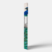 Peacock Bird Feather Aquamarin Turqu Monogram IPAD Case-Mate iPhone Hülle (Rückseite / Rechts)