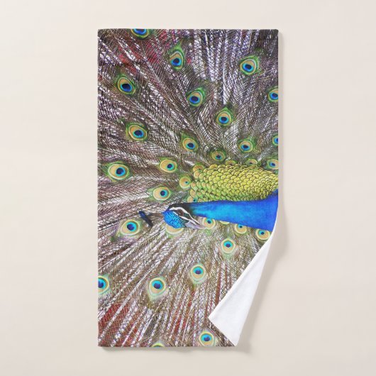 Peacock Bird Feathers Animal Bath Towel Set (Handtuch)