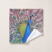 Peacock Bird Feathers Animal Bath Towel Set (Waschlappen)