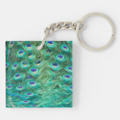 Peacock Bird Feeling Aquamarin Türkis Vint Schlüss Schlüsselanhänger (Rückseite)