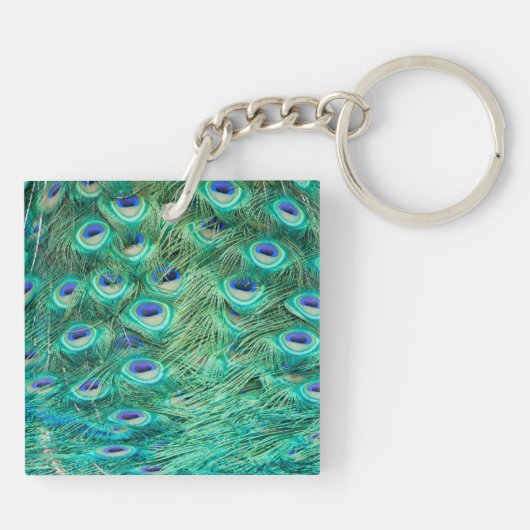 Peacock Bird Feeling Aquamarin Türkis Vint Schlüss Schlüsselanhänger (Rückseite)