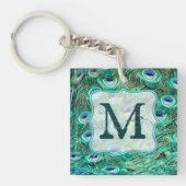 Peacock Bird Feeling Aquamarin Türkis Vint Schlüss Schlüsselanhänger (Vorderseite)