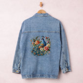 Peacock Bird & Floral Art Jeansjacke (Hangar)