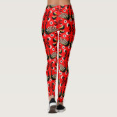 Peacock Bird Folk Kunst, Leggings (Rückseite)