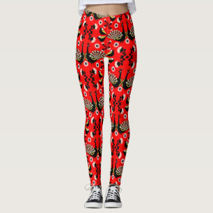 Peacock Bird Folk Kunst, Leggings