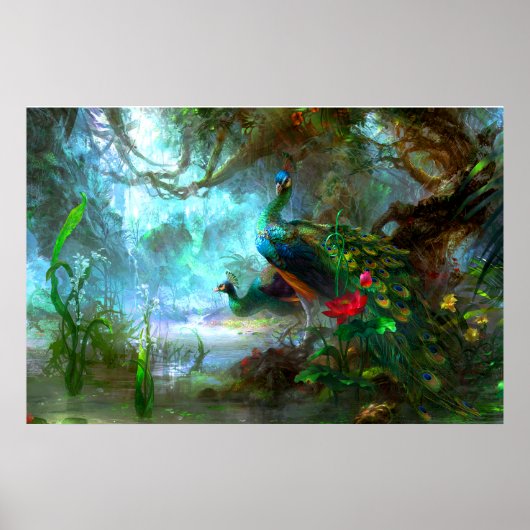 Peacock Bird Foto Nature Wall Poster (Vorne)