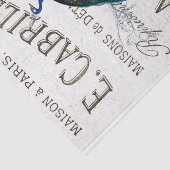 Peacock Bird Französisches Skript Ephemera Decoupa Seidenpapier (Ausschnitt)