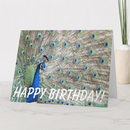 Peacock Bird Geburtstag Big Grußkarte Karte (Vorderseite)