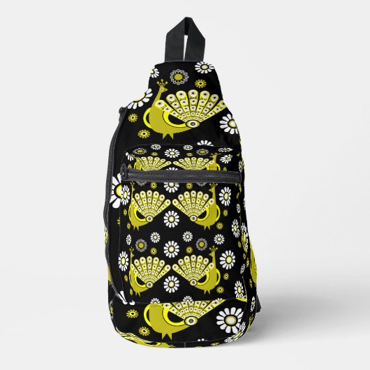 Peacock Bird Graphic Art Crossbody Bag (Vorderseite)