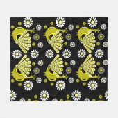 Peacock Bird Graphic Art Fleecedecke (Vorderseite (Horizontal))