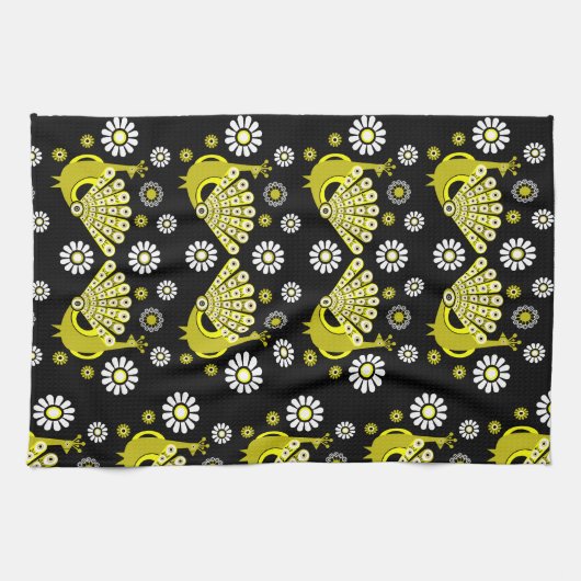 Peacock Bird Graphic Art Geschirrtuch (Horizontal)