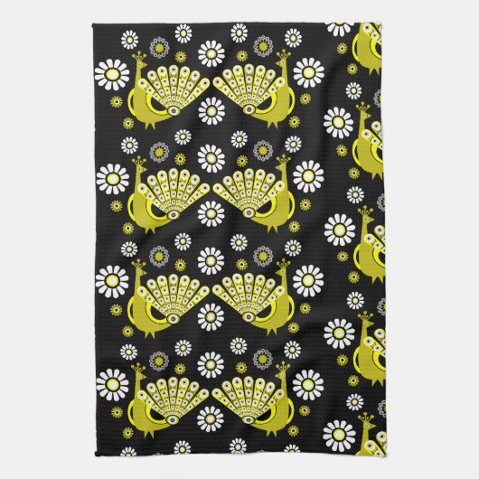 Peacock Bird Graphic Art Geschirrtuch (Vertikal)