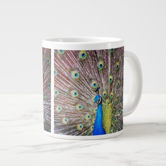Peacock Bird-Jumbo-Tasse Jumbo-Tasse (Vorderseite Rechts)