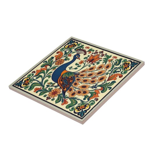 Peacock Bird Morris Morgan Boho Fliese (Seite)