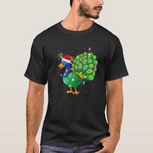 Peacock Bird Xmas Lighting Santa Peacock Christma T-Shirt