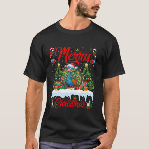 Peacock Bird Xmas Tree Lighting Weihnachtsmannmütz T-Shirt