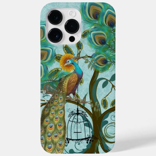 Peacock Birdcage Damask Case-Mate iPhone Hülle (Rückseite)