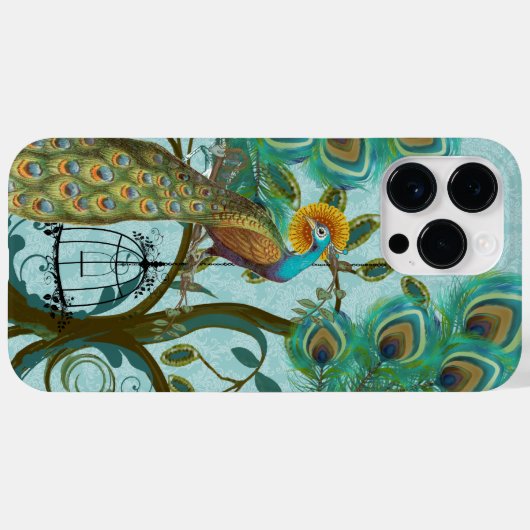 Peacock Birdcage Damask Case-Mate iPhone Hülle (Rückseite (Horizontal))