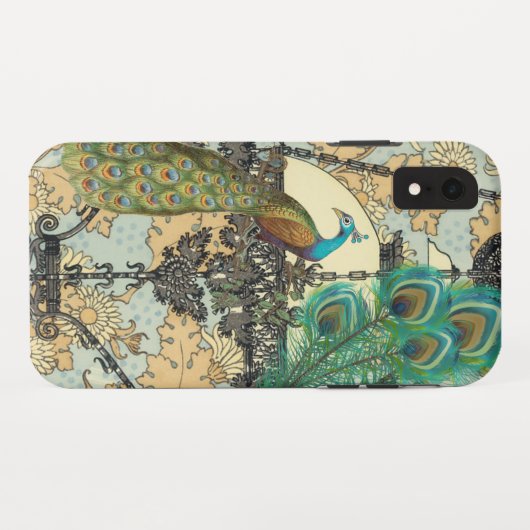 Peacock Birdcage Damask Case-Mate iPhone Hülle (Rückseite (Horizontal))