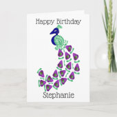 Peacock Birthday Karte (Vorderseite)