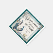 Peacock Birthday Napkin Serviette (Ecke)