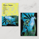 PEACOCK Blau-Gelbe Glitzern Visitenkarte (Vorne/Hinten)