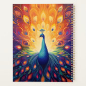 Peacock - Blau-grüne, rosa, orange Gelbe Federn Planer (Rückseite)