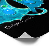 PEACOCK, blaue Turquase, grün schwarz Poster (Ecke)