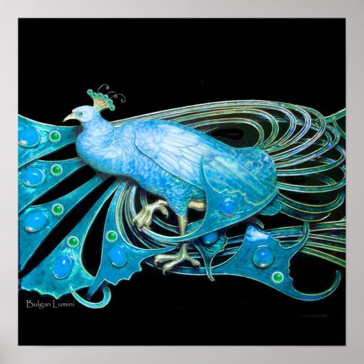 PEACOCK, blaue Turquase, grün schwarz Poster (Vorne)
