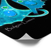 PEACOCK, blaue Turquase, grün schwarz Poster (Ecke)