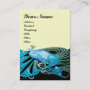 PEACOCK blaues schwarzes, goldmetallisches Papier Visitenkarte