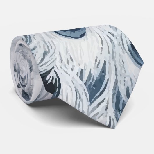 Peacock-Blaumuster Krawatte (Gerollt)
