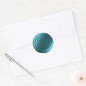 Peacock Blue 2 Letter Monogram Wax Siegel Stickers (Umschlag)