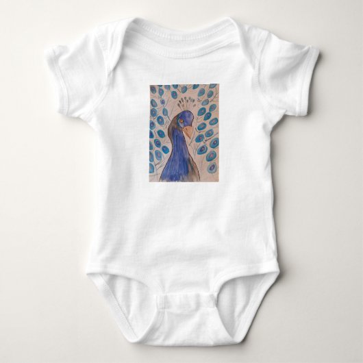 Peacock Blue Baby Strampler (Vorderseite)