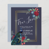 Peacock Blue Burgundy Winter Hochzeit im Herbst (Vorne/Hinten)