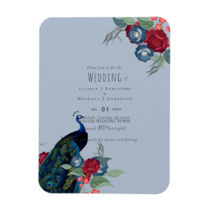 Peacock Blue Burgundy Winter Hochzeit im Herbst Bu Magnet