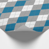 Peacock Blue Charcoal Dk Gray Wht XL Raute Geschenkpapier (Ecke)